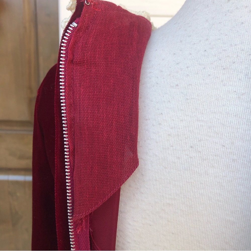 Vintage Edwardian Cranberry Velvet gown - Picture 9 of 14